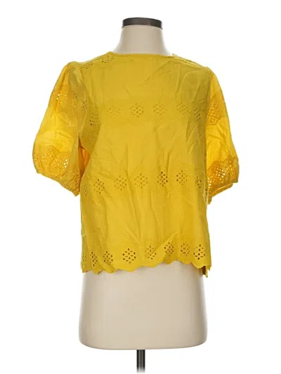 Pre-owned Calligraphie Short Sleeve Blouse In Yellow
