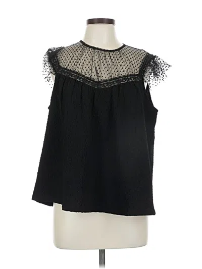 Pre-owned Calligraphie Sleeveless Blouse In Black