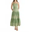 Calling June Embroidered Maxi Dress In Light Olive Green In Green