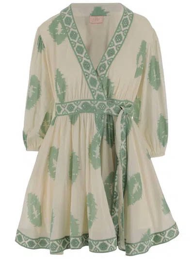 Calling June Marlin Cotton Mini Dress In Green