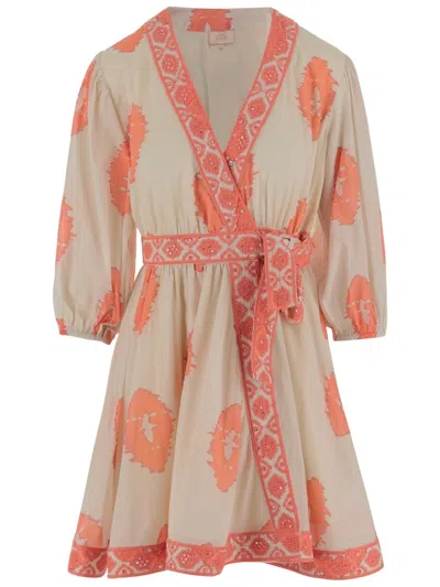 Calling June Marlin Cotton Mini Dress In Neutrals