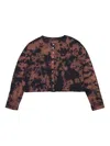 Callipygian Bleached Snap Navy Cardigan In Multi