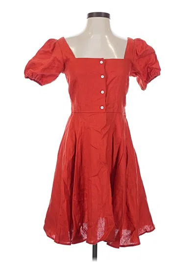 Callipygian Casual Dress In Red