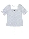 Callipygian Checked Blouse In Blue