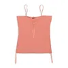 Callipygian Cinch Cami Coral Tank In Pink