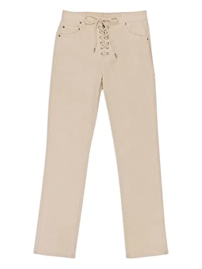 Callipygian ストレート コーデュロイパンツ In Neutral