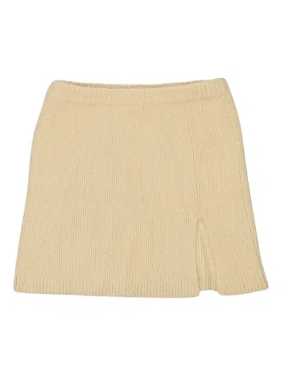 Callipygian Cotton Mini Skirt In Neutral