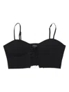 Callipygian Cropped Bustier Top In Black