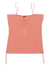 Callipygian Cinch Cami Coral Tank In Pink