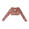 Callipygian Crushed Velvet Pink Crop Top In Pink