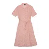 Callipygian Floral Button Pink Tie Dress In Pink