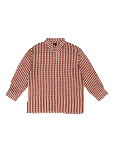 Callipygian Gingham Shirt In Red