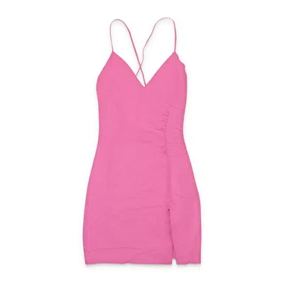 Callipygian High Tie Pink Slip Dress