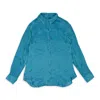 Callipygian Iridescent Blue Button-up In Blue