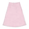 Callipygian Jacquard Bias Pink Flared Skirt In Pink