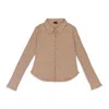 Callipygian Keyhole Tan Cardigan In Beige