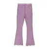 Callipygian Lace Purple Pants In Black