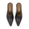 Callipygian Leather Burgundy Mules In Red