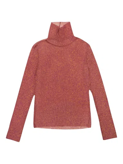 Callipygian Mesh Roll-neck Top