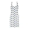 Callipygian Polka U Neck Sleeveless Navy Dress In Blue