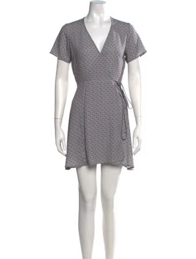 Pre-owned Callipygian Printed Mini Dress In Grey