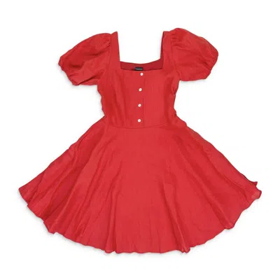 Callipygian Red Button Down Mini Dress