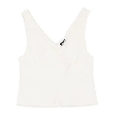 Callipygian Rib Cutaway White Tank