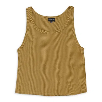Callipygian Rib Gold Tank In Multi