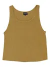 Callipygian Ribbed Tank Top In Brown