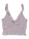 Callipygian Satin Smocked "purple" Top