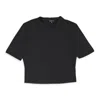 Callipygian Scuba Crew Neck Top Black T-shirt In Black