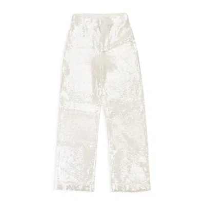 Callipygian Sequin Clear Trouser In White
