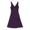 Shop Callipygian Sheer Panel Bias Plum Day Dress In Purple