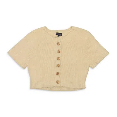 Callipygian Ss Furry Beige Cardigan