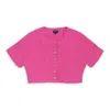 Callipygian Ss Furry Fuchsia Cardigan In Pink