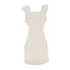 Callipygian Tank Top Pencil Dress Ivory Mini Dress In Multi