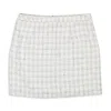 Callipygian Textured White Mini Pencil Skirt In Multi