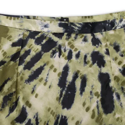 Callipygian Tie Dye Green Flared Skirt In Multi