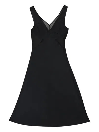 Callipygian V-neck Dress In Black