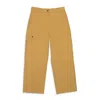 Callipygian Yoke Mustard Cargo Pants In Yellow