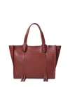 Callista Ara Medium Leather Tote In Red