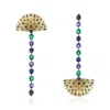 Callista By Vinita Women's Blue / Green / Gold Mayura Earrings In Multi