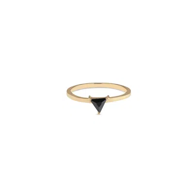 Callista By Vinita Women's Gold Black Trillion Ring