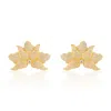 Callista By Vinita Women's Gold Half Flower Earrings