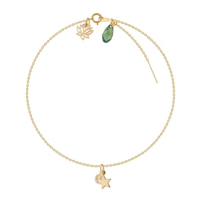 Callista By Vinita Women's Gold Lotus Chain Bracelet