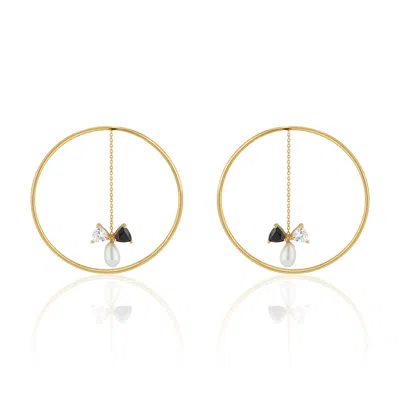 Callista By Vinita Women's Gold Pearl Drop Earrings