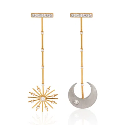 Callista By Vinita Women's Gold / Silver Morning Star Earrings