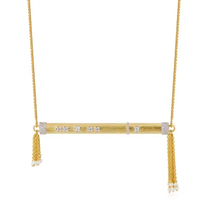 Callista By Vinita Women's Gold / White Baansuri Necklace In Multi