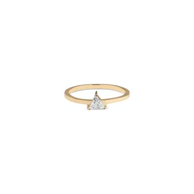 Callista By Vinita Women's Gold White Trillion Ring