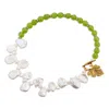 Callista By Vinita Women's Green Keshi Pearls & Jade Beads Necklace